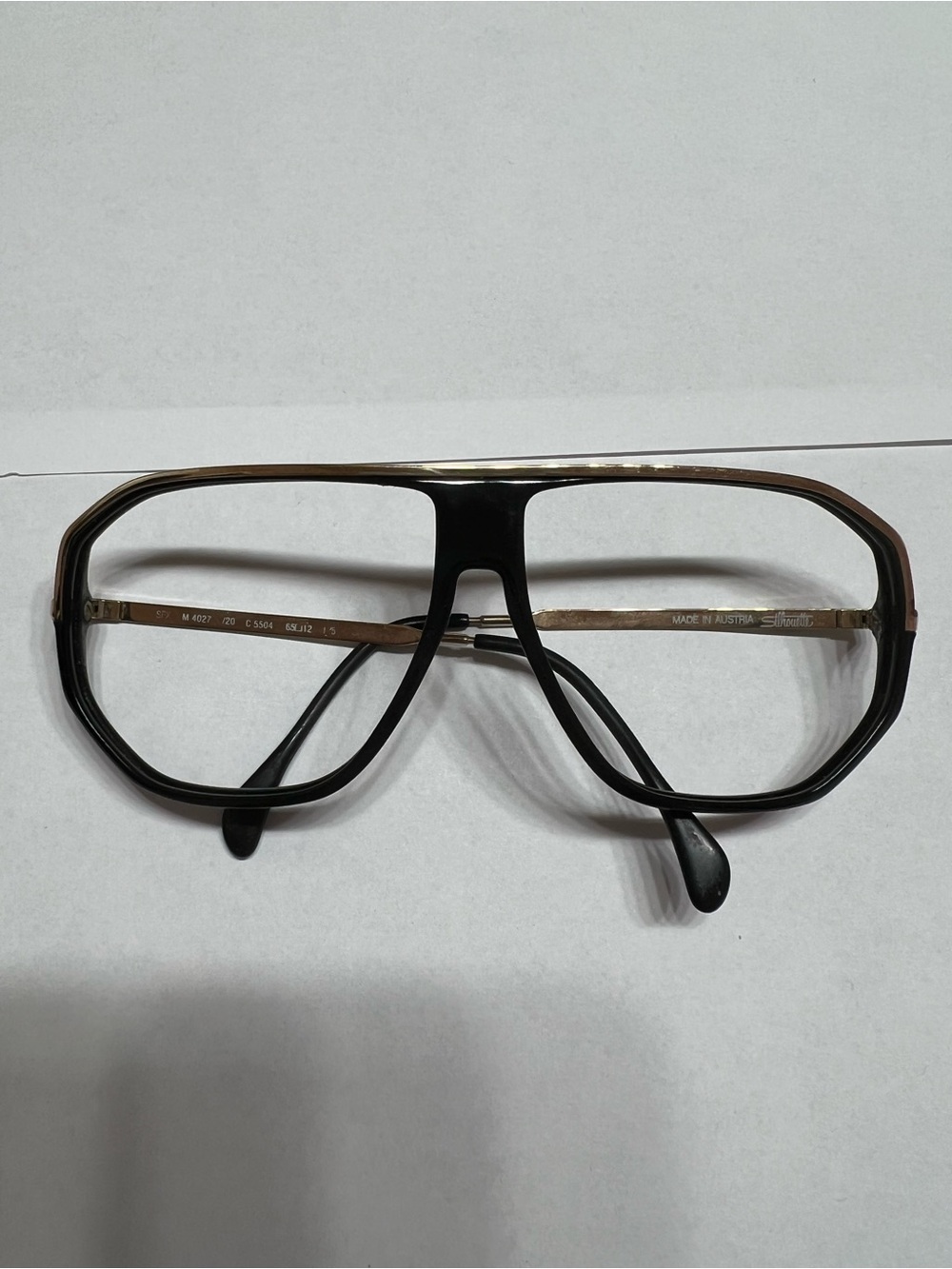 Silhouette Men's Black and Gold Aviator Glasses